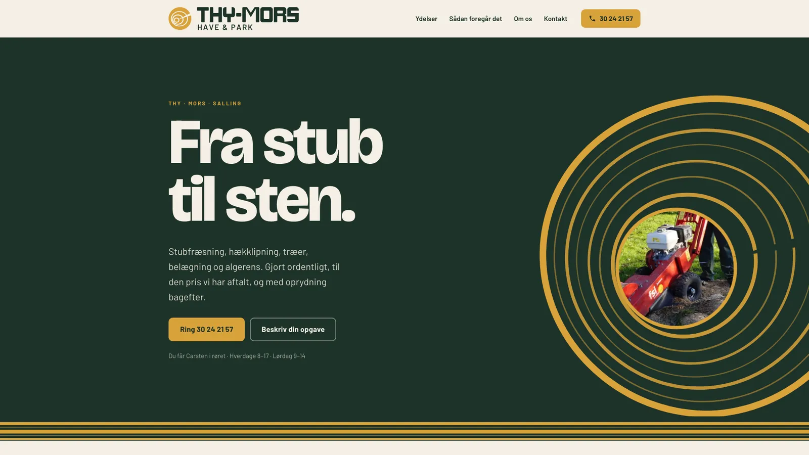 Forsiden af Thy-Mors Have & Parks hjemmeside